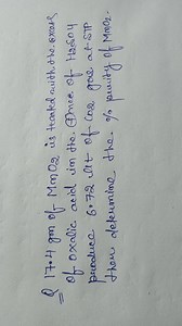 Q 17.4 gm of \mathrm{MnO}{2} is treated with the excess of oxal... | Filo