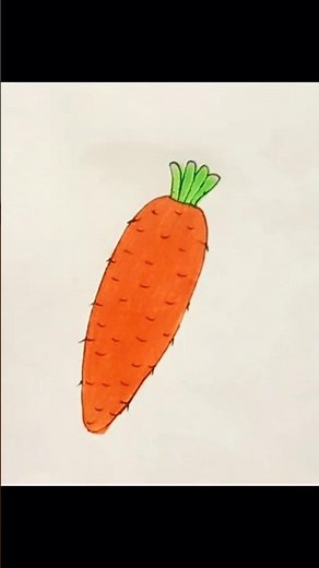How to draw a carrot step by step | Easy carrot drawing | Vegetables drawing |