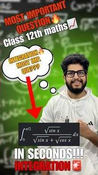 🔥 Class 12 Maths Most Important Integration Question | Solve in 2 minutes! 😱📈