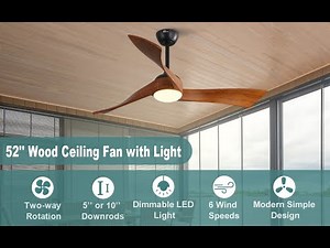 Sofucor KBS-52K012 52'' Irregular Blades Ceiling Fan Installation Video