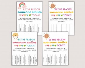 Positive Affirmations for Kids, Tear off Flyer, Tear off Compliments, Classroom Bulletin Board, Bulletin Board Decor, School Counselor, Boho - Etsy
