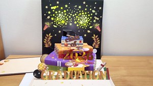 2026 Graduation Cards, 3D Pop Up Graduation Greeting Card with Lights and Music, Class of 2026 Congrats Card for College, High School, Congratulation Graduate Gifts for Son Daughter Grandson