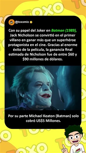 Jack Nicholson became the first villain to earn more money than a superhero. #funfacts