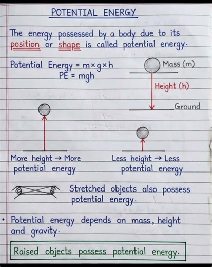 Potential Energy Formula/ Explained Simply ( Class 6 to 9)
