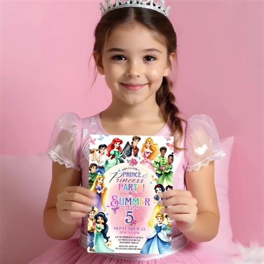 Prince Princess Party Invitation: Editable Royal Birthday Celebration Invite (printable Digital Download) - Etsy