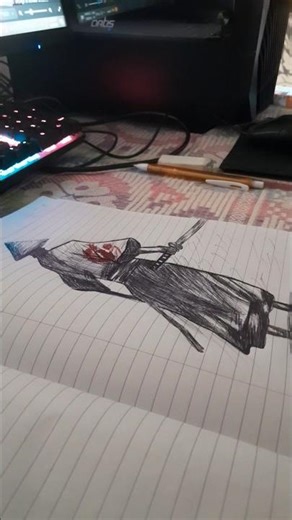 samurai drawing with pen 👺 👹#trending #anime #drawing #pencilsketch #vairalvideo