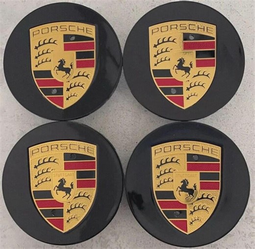 Porsche Black Wheel Center Caps 76mm Alloy Rim Emblems Set of 4 - Etsy