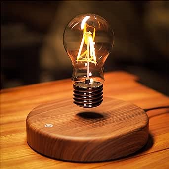 Levitating Bulb Lamp Magnetic Floating LED Light Desk Lamp Table lamp Night Light, 360 Degree Automatic Rotating Light for Unique Gifts Room Home Office Decor