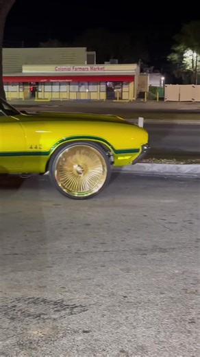 442 Cutlass on 24’s Daytons and candy pink Corvette on gold 24’s