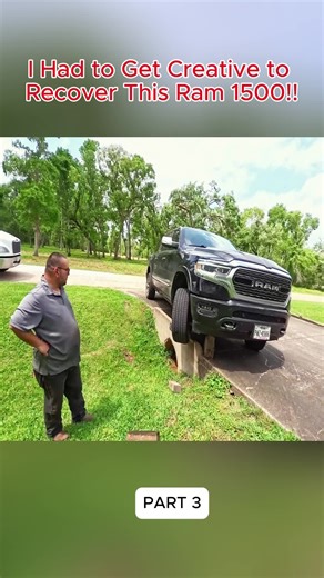 part 3 : I Had to Get Creative to Recover This Ram 1500!!#fentysuperbrandday#viral#wrecker#rotator#recovery#towing