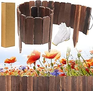 Wooden Garden Fence Edging Border
