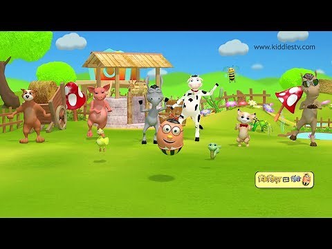 Animal sounds rhyme in hindi | kindergarten | 3d | hindi rhyme | hindi baby song | kiddiestv hindi