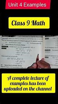 Class 9 Math Unit 4 Examples #maths #viralvideo #ytshorts