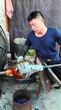 Super-healing color Modai vase glass making process, freely flowing between gravity and liquid #shor