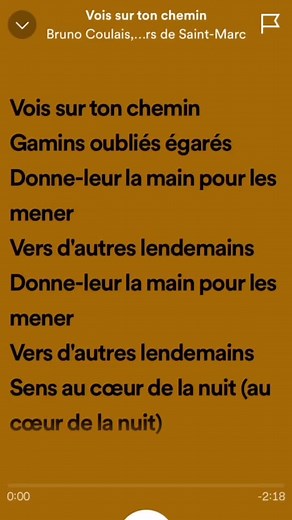 Vois sur ton chemin | Les choristes - Paroles en anglais