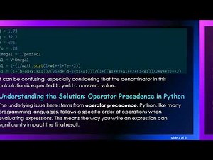 Fixing the 0.00 Result in Your Python 3.8 Algebraic Calculations