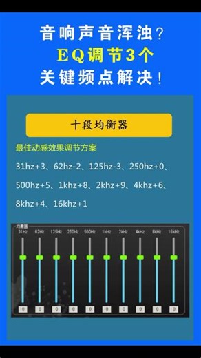 音响声音浑浊，EQ调节3个关键频点解决！ #均衡器调节 #声音浑浊 #专业音响 #调音台 #会议扩声