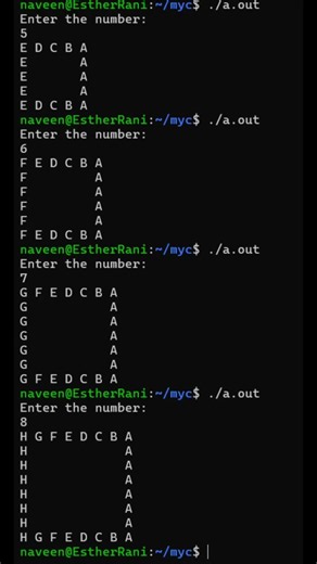 C Programming Hollow Alphabet Square Pattern | Easy Pattern Program in C for Beginners #Shorts
