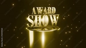 Award Show Gold animation with gold particles on black bacground