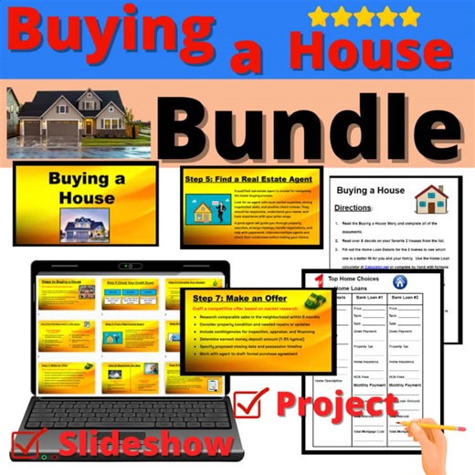 Buying a House Bundle Project and Slideshow Activities