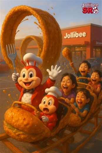Jollibee & Mini Ride a CHICKEN Roller Coaster Funniest Jollibee Moment Ever!🍗🎢