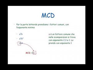 MCD ed mcm tra monomi