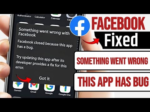 Facebook Something went wrong with Facebook | Facebook closed because this app has a bug