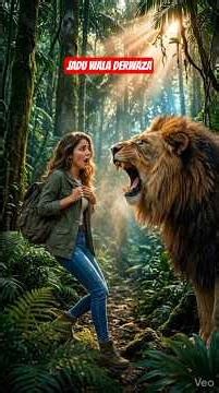 " Jadu Wala Derwaza Aur Jungle"🌲🌲🌳🌳 #ai #girl #cinematic #jangal #magic #viral #shortclip