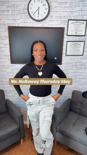 Ms. Holloway Thursday Slay of The Day. Earrings: SHEIN Necklace: "Bling It On" Shirt & Sweats: Citi Trends Sneakers: New Balance #hollowayslayoftheday #foryoupage #contentcreator #teachersoffacebook #teacherootd #teacherstyle #teacherfashion #styleblogger #fashionblogger #outfitoftheday #outfitinspo #styleinspo #SlayTheDay #atethegirlsup #outfitideas #StyleOnABudget #thursday | Talkin Tia