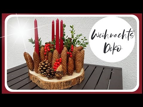 WEIHNACHTSDEKO schnell und einfach selber machen I Adventskranz auf Baumscheibe I DIY KatisweltTV