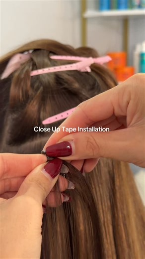 Precise placement, accurate and safe distance from scalp, safe amount of hair in the tape…just a few things to consider when installing tape in extensions ✨ Learn our techniques with our online training program. Coming soon to Pearl Hair at www.pearlhair.ca #hairextensions #torontohairextensions #tapeinextensions #hairextensiontraining | Pearl Hair Lounge