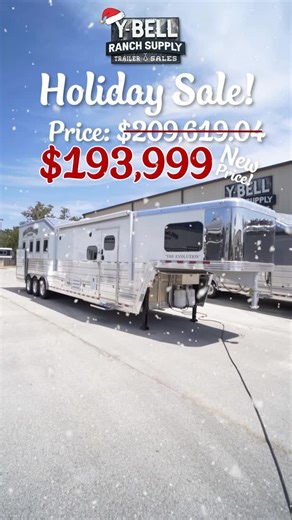 Y-Bell Trailers on Instagram: "Even though it won’t fit under the Christmas tree, this brand new 2025 4 horse Bloomer on sale is perfect for any cowboy on the road. With an Outlaw Conversion living quarters that has the most beautiful wood interior you’ll ever see. This deal is only available until January 1st! So give us a call at 830-331-9551 or visit ybelltrailersales.com and search for trailer 11379 for more info! #boerne #horsetrailer #horsetrailers #sanantonio #bloomertrailers #bloomer #ho
