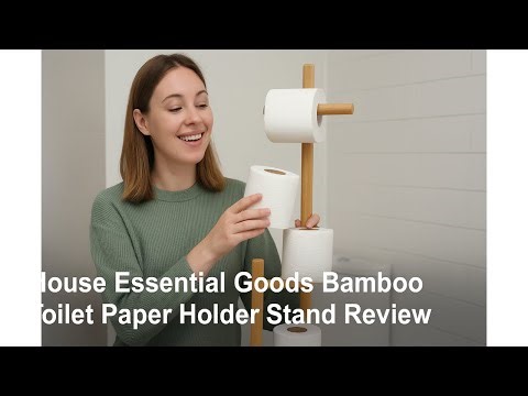 🧻 House Essential Goods Bamboo Toilet Paper Holder Stand Review 🌿