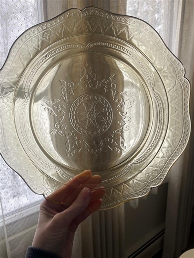 Two Vintage Depression Glass Plates Yellow Amber Color Federal Glass Patrician Pattern - Etsy