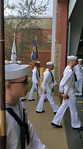 While everyone has been able to view the first division of recruits marching into the drill hall from the vantage point in the bleachers or via live stream during graduation, here's what the first division in line looks like as they wait outside the door into Midway Ceremonial Drill Hall for the ceremony held Sept. 13. Think you're excited and nervous sitting in the bleachers waiting for that door to open? Imagine what's going through their minds as they standing there anxiously listening to you