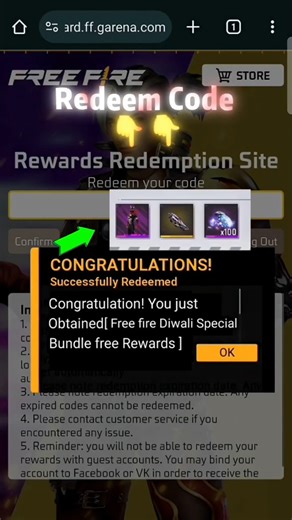 Free Fire Redeem code today||Diwali redeem code|ff Reedem code|free Fire|#shorts #freefire #trending