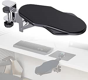 Ergonomic Computer Arm Rest Support - Adjustable, 90 Folding & 180 Rotating Mouse Pad Holder for Office, Chair & Desk