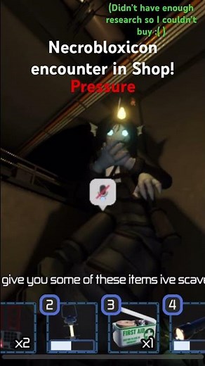Roblox Pressure / Necrobloxicon encounter in Seb’s shop
