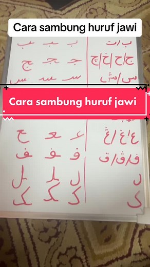 Cara sambung huruf jawi. Boleh share dekat kawan2 yang berkinat untuk belajar jawi. Sama2 memartabatkan jawi #jawi #belajarjawi #hurufjawi #ejaanjawi #jawirumi