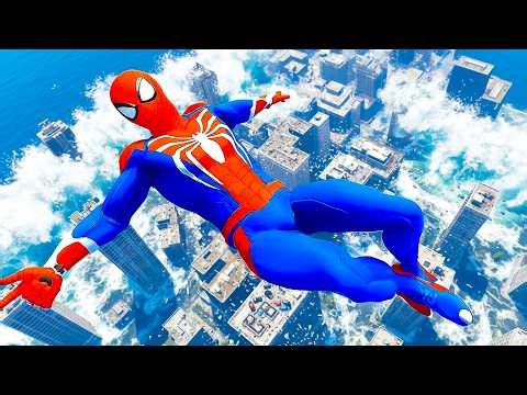 SPIDERMAN WATER DISASTER FAILS #live18 (GTA 5 Spider-Man Fails)