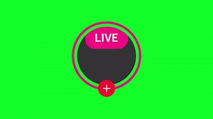 Live Streaming Button Icon With Green Screen. 4k Animation