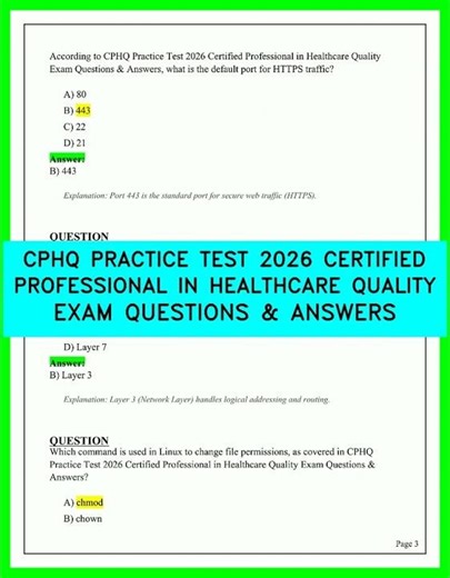 CPHQ PRACTICE TEST 2026 CERTIFIED PROFESSIONAL IN HEALTHCARE QUALITY EXAM QUESTIONS & ANSWERS VID