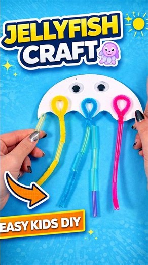 DIY Jellyfish Craft 🪼 Easy Kids Toy at Home (Pipe Cleaners + Paper!) #diy #craft #craftyfun #kids