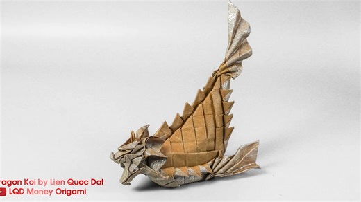 【LQD Origami】鸱吻折纸教程Dragon Koi (Lien Quoc Dat)