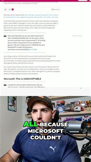 Microsoft Deletes Account: 25 Years of Data Lost #shorts