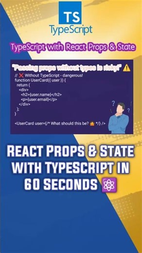 React Props & State with TypeScript in 60 Seconds ⚛️