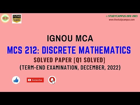 MCS-212 Solved Question Paper | Discrete Mathematics | December 2022
