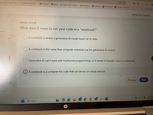 What does it mean to run your code in a "notebook"?A notebook... | Filo