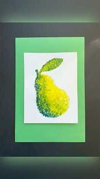 Elementary Painting Project: Mixing Primaries to Create a Pointillism Pear