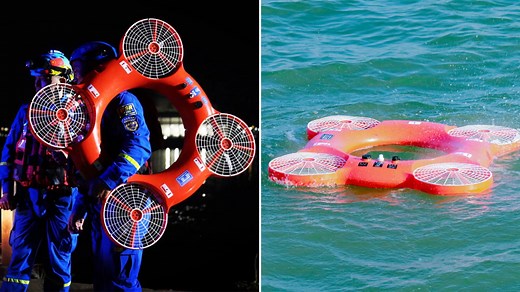 This Chinese drone turns into a lifebuoy to rescue drowning swimmers